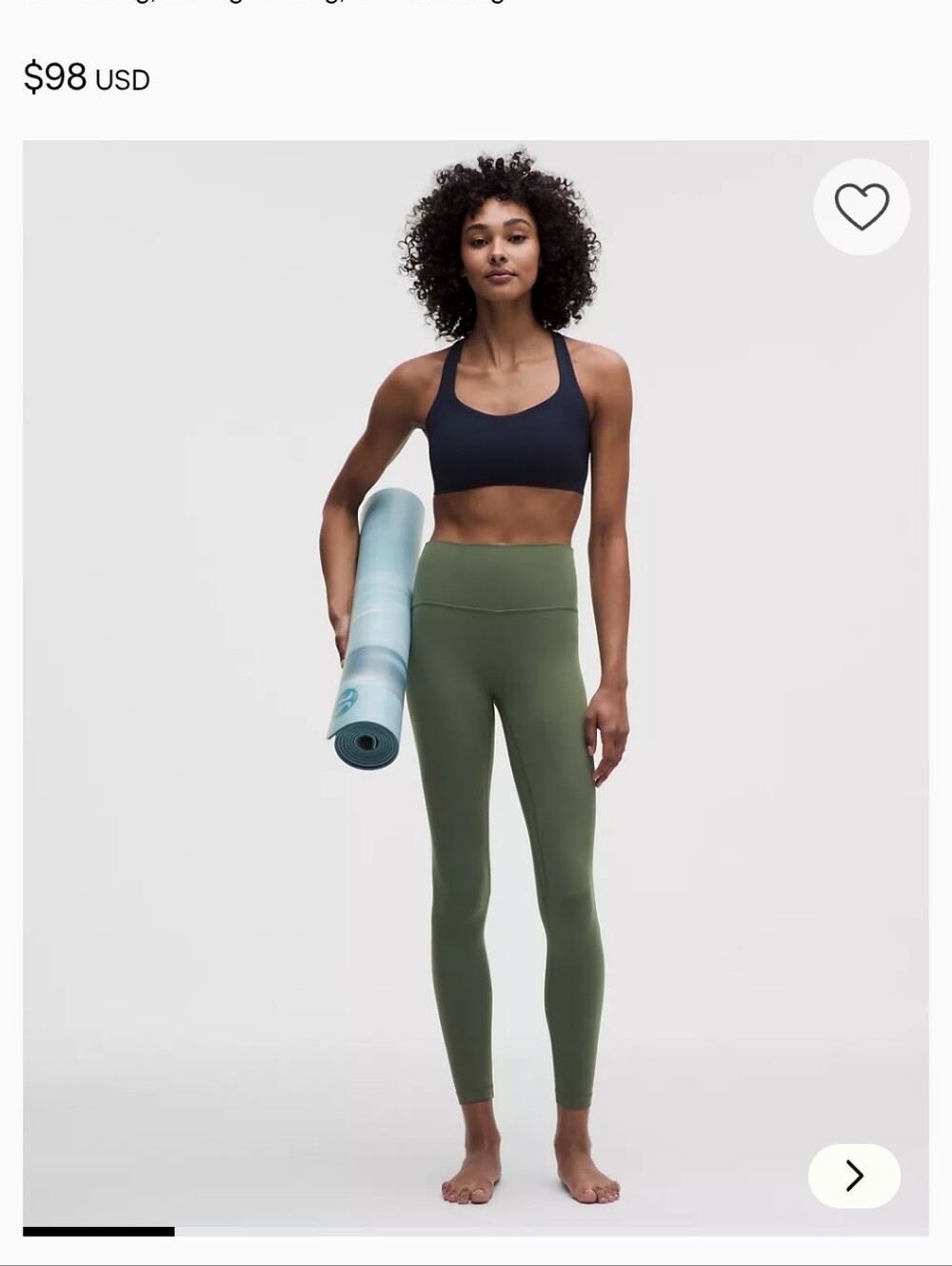 lululemon athletica Heathered Grey Align High-Rise Leggings 7/8 Length